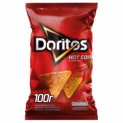 Чипсы кукурузные Doritos Hot Corn Острый перец, 100г