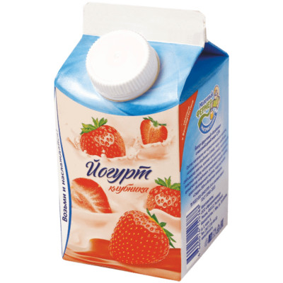 Йогурт Молочный Фермер клубника 2.5%, 450мл