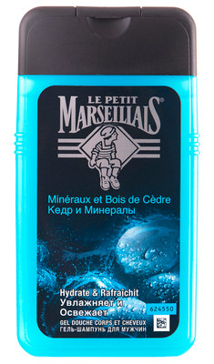 Гель-шампунь Le Petit Marseillais для душа Кедр и минералы 3в1, 250мл