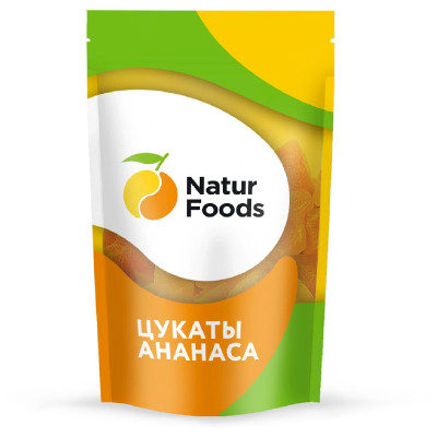 Цукаты Naturfoods ананас кубики, 120г