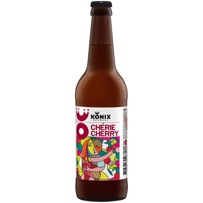 Напиток пивной Konix Brewery Cherie Cherry Kriek осветлённый светлый нефильтрованный 5%, 500мл