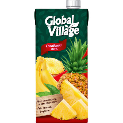 Напиток сокосодержащий Global Village ананас-банан, 1.93л
