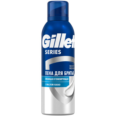 Пена Gillette Series питающая и тонизирующая для бритья, 200мл