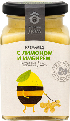 Крем-мёд Медовый Дом цветочный натуральный с имбирем и лимоном, 320г