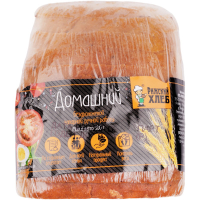 Хлеб Рижский Хлеб Домашний ржано-пшеничный бездрожжевой заварной подовый, 300г