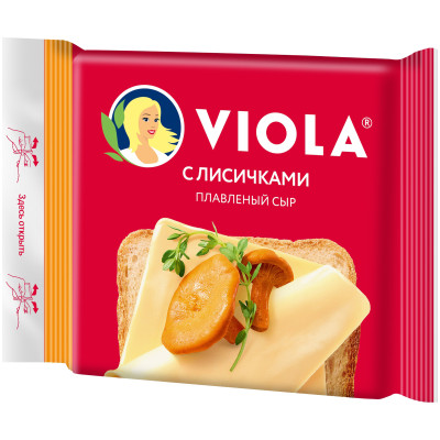 Сыр плавленый Viola с лисичками ломтики 45%, 140г