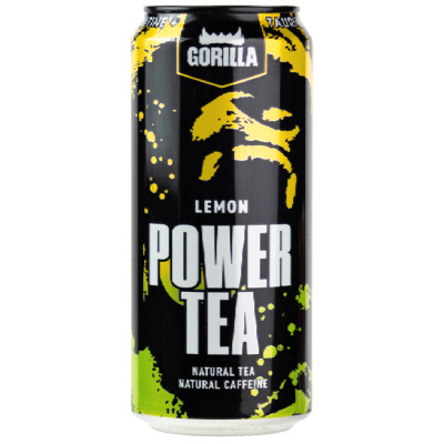 Напиток Gorilla Power Tea Lemon, 0.45л