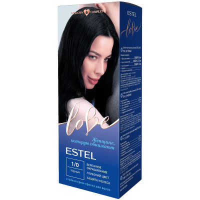 Крем-Краска Estel Love Стойкая 1/0 черный для волос