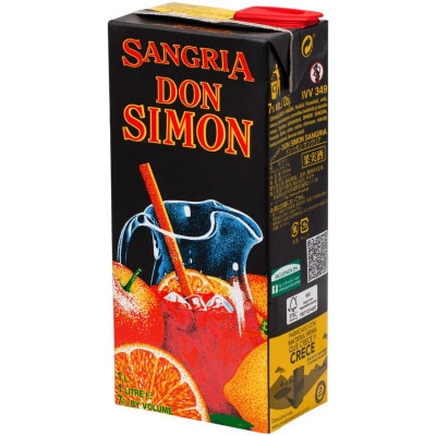 Напиток виноградосодержащий Don Simon Sangria красный сладкий 7%, 1л