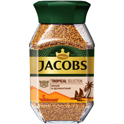Кофе Jacobs Tropical Selection натуральный растворимый сублимированный, 180г