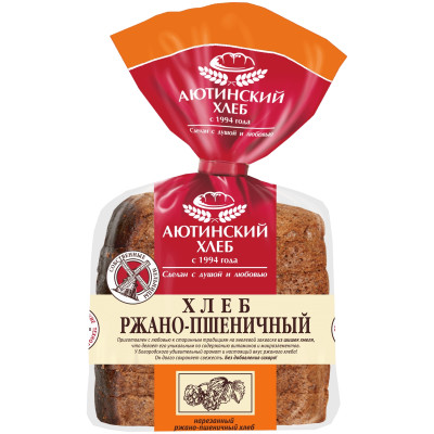 Хлеб Аютинский хлеб Ржано-пшеничный нарезанный, 330г