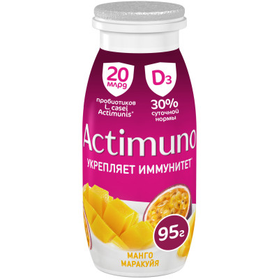 Напиток кисломолочный Actimuno с манго маракуйей и цинком 1.5%, 95мл