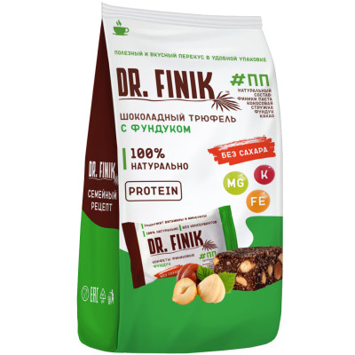 Конфеты Dr. Finik финиковые шоколадные с фундуком, 150г
