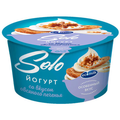 Йогурт Экомилк Соло со вкусом овсяного печенья 4.2%, 130г