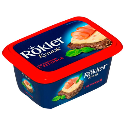Сыр плавленый Rokler с ветчиной 55%, 400г