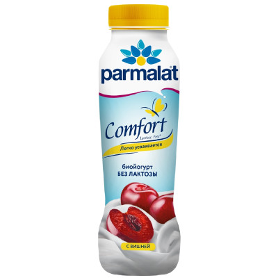 Биойогурт Parmalat с вишней обогащенный бифидобактериями безлактозный 1.5%, 290г