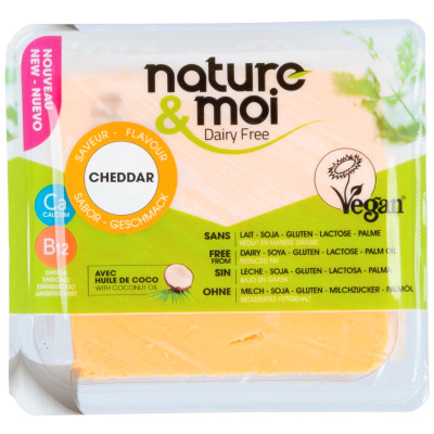 Продукт веганский Nature&Moi Чеддер растительно-жировой со вкусом сыра, 200г
