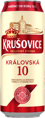 Пиво Krusovice Краловска 10 светлое фильтрованное 4.2%, 500мл