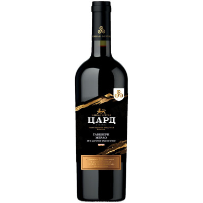Вино Тавквери-Мерло Цард марочное красное сухое 14%, 750мл