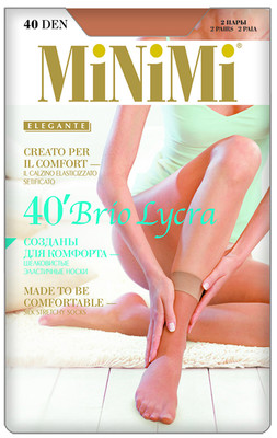 Носки женские MiNiMi Brio 40 Lycra Daino Бежевые 2 пары