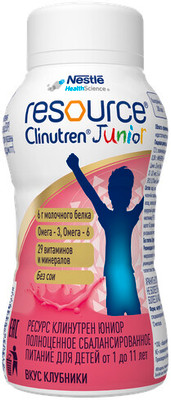 Детское питание Resource Clinutren со вкусом клубники, 200мл