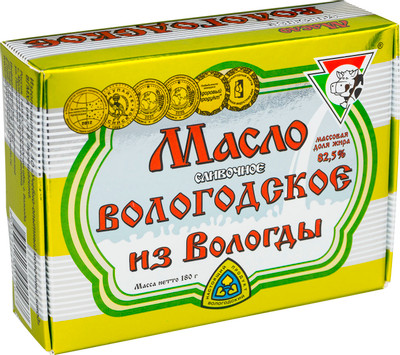 Масло сливочное Из Вологды Вологодское 82.5%, 180г