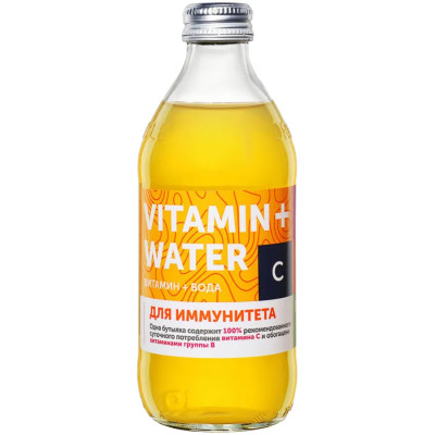 Напиток безалкогольный Сенежская Vitamin+ Water Иммуно Орандж апельсин с витаминами С и В, 330мл