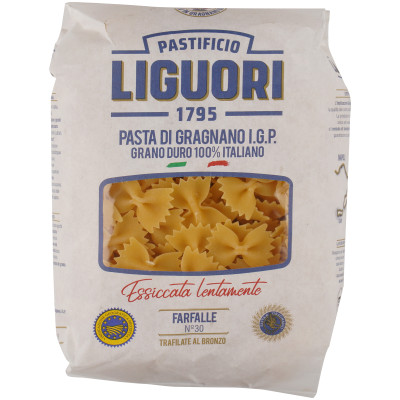 Макароны Liguori Pastificio Фарфалле №30 из твёрдых сортов пшеницы, 450г