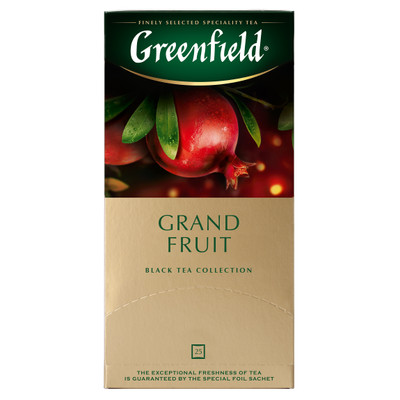 Чай Greenfield Гранд Фрут чёрный с ароматом граната в пакетиках, 25х1.5г