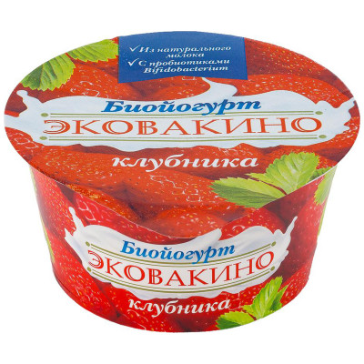 Биойогурт Эковакино Бифилайф фруктово-ягодный клубника 2.5%, 140г