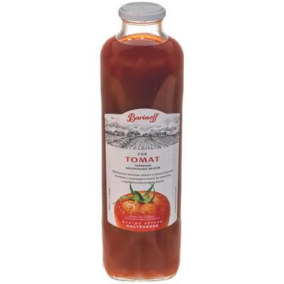 Сок Barinoff томатный с мякотью восстановленный с солью, 1л