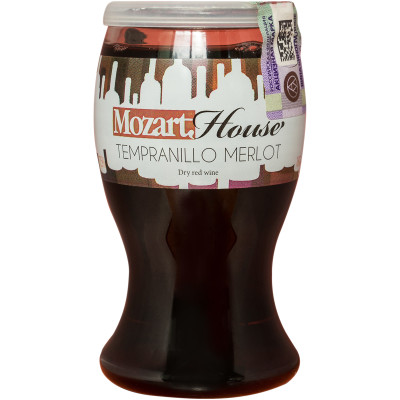 Вино Mozart House Tempranillo Merlot красное сухое 8.5-15%, 187мл