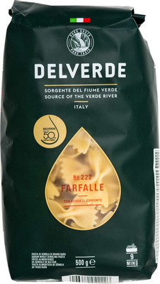 Макароны Delverde Farfalle №222 из твёрдых сортов пшеницы, 500г