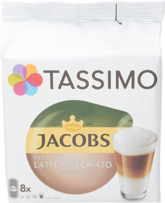 Кофе в капсулах Jacobs Tassimo Latte Macchiato Classico Т-диски, 8x33г
