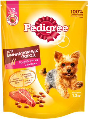 Корм Pedigree Mini с говядиной для собак миниатюрных пород, 1.2кг