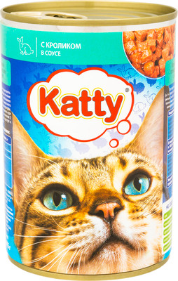 Корм Katty с кроликом в соусе для кошек, 415г