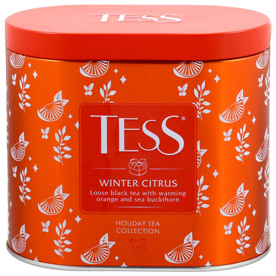 Чай Tess Winter Citrus чёрный байховый с ароматом апельсина и облепихи листовой, 100г