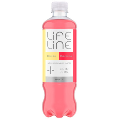 Напиток безалкогольный Lifeline Beauty клубника-ваниль витаминизированный негазированный, 500мл