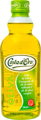 Масло оливковое Costa d'Oro рафинированное + нерафинированное, 500мл