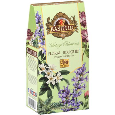 Чай Basilur Винтажные цветы Цветочный букет зелёный, 75г