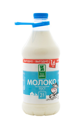 Молоко Белая Долина пастеризованное 2.5%, 1.6л