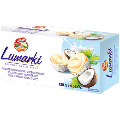 Конфеты Lumar Lumarki вафельные с кокосовой начинкой, 120г