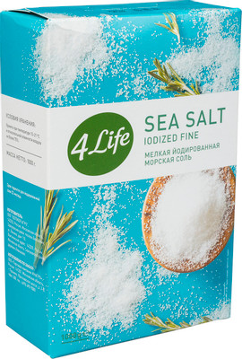 Соль 4Life морская йодированная пищевая мелкая, 1кг
