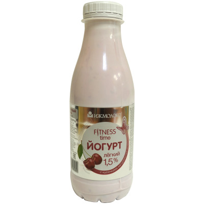 Йогурт Ижмолоко питьевой вишня 1.5%, 450мл