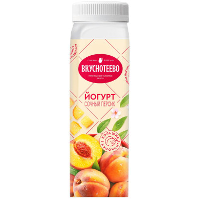 Йогурт Вкуснотеево Сочный Персик персиковый 1.4%, 310мл