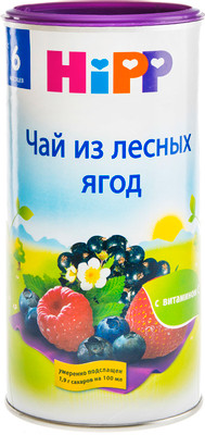 Чай HiPP Лесные ягоды с витамином C растворимый 6 месяцев+, 200г