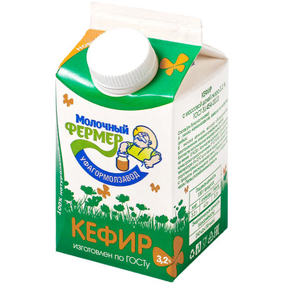 Кефир Молочная Ферма ГОСТ 3.2%, 450мл