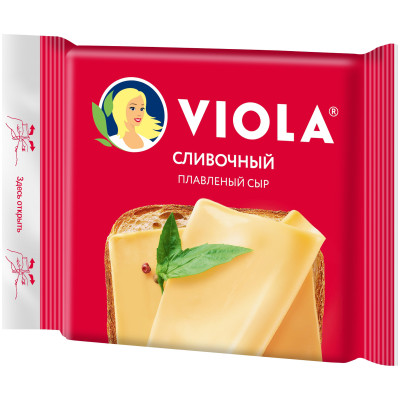 Сыр плавленый Viola Сливочный ломтики 45%, 140г