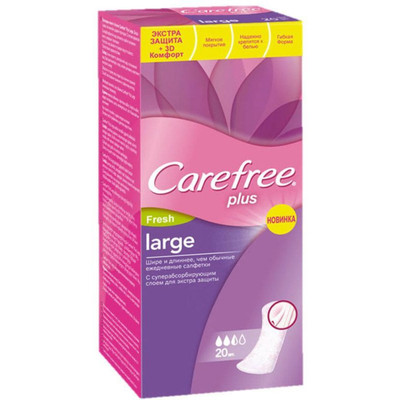 Прокладки Carefree Plus Large Fresh ежедневные, 36шт