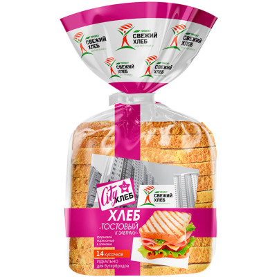 Хлеб Проект Свежий Хлеб Тостовый к завтраку формовой нарезка, 350г